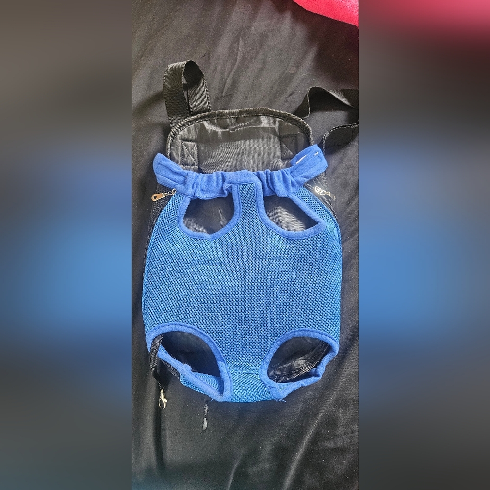 Blue Small Pet Front-Carrier Harness Backpack